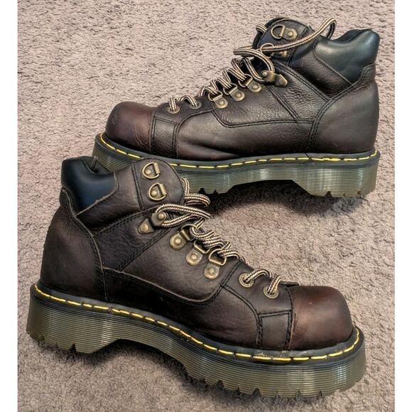 Dr Martens 9728 Bark Grizzly Brown Leather Chunky Hiking Boots Men\'s 8 Women\'s 9 main image 7